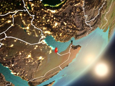 Uzaydan Katar yükselen güneş