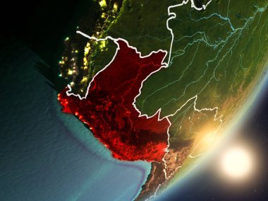 Uzaydan Peru yükselen güneş