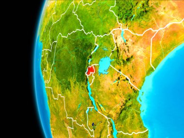 Ruanda Haritası kırmızı