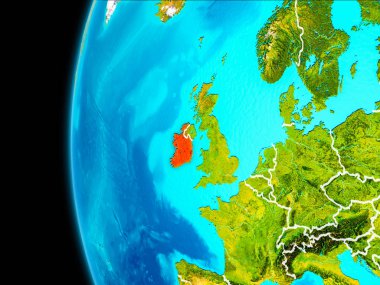 İrlanda Haritası kırmızı