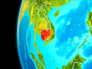 Kamboçya Haritası kırmızı