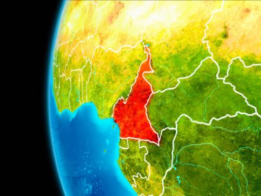 Kamerun Haritası kırmızı