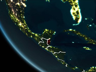 Geceleri Belize uydu görüntüsü