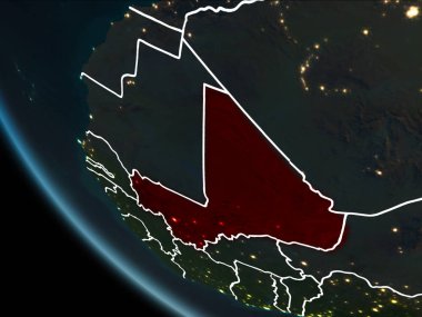 Geceleri Mali uydu görünümü