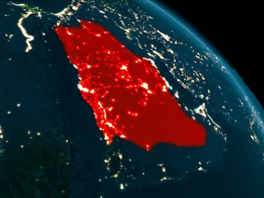 Suudi Arabistan dünyanın gece görünümü