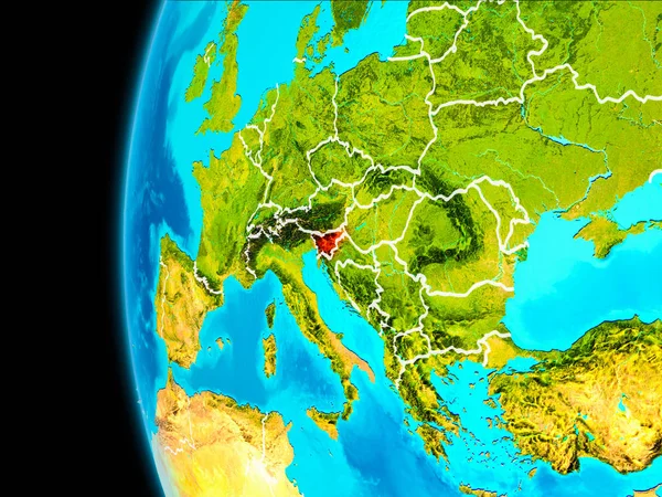 Mapa de Eslovenia em vermelho — Fotografia de Stock