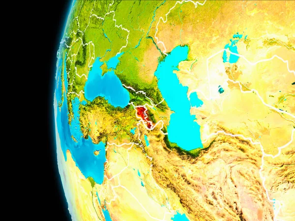 Ermenistan Haritası kırmızı — Stok fotoğraf