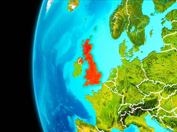 Mapa de Reino Unido en rojo —  Fotos de Stock