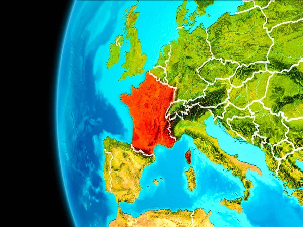 Mappa della Francia in rosso — Foto Stock