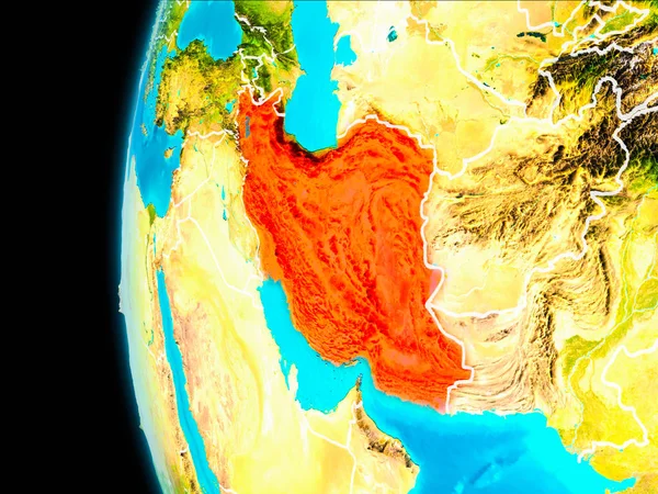 Mapa de Irão em vermelho — Fotografia de Stock