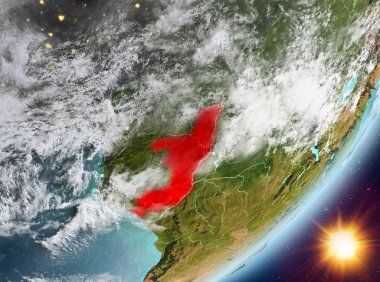 Kongo yörünge görünümü gündoğumu sırasında