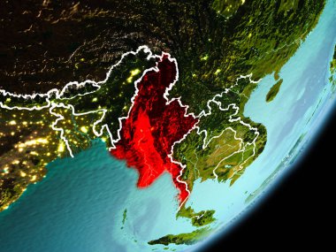 Yörünge görünümü Myanmar