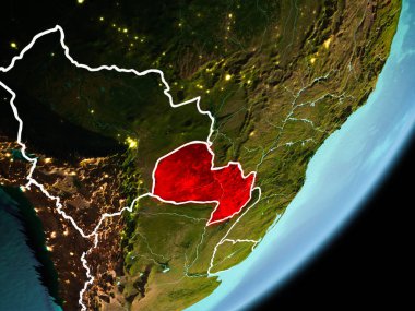 Yörünge görünümü Paraguay
