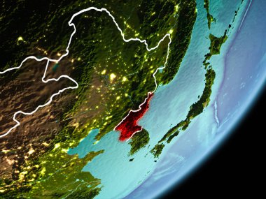 Yörünge görünümü Kuzey Kore