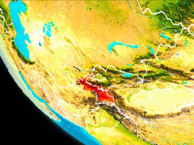 Tacikistan uzaydan yeryüzündeki