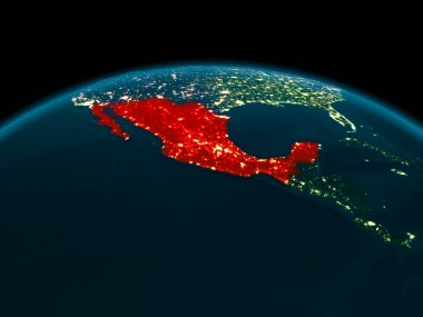 Geceleri Meksika yörünge görünümü