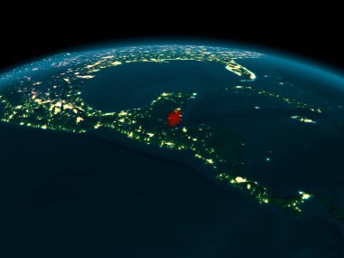 Geceleri Belize yörünge görünümü