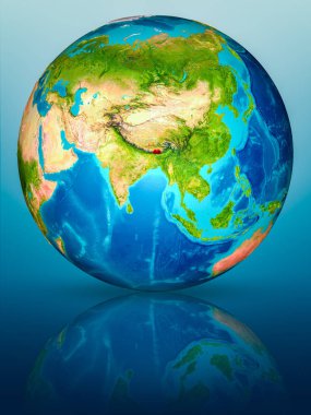 Yansıtıcı yüzeyi yeryüzünde Bhutan