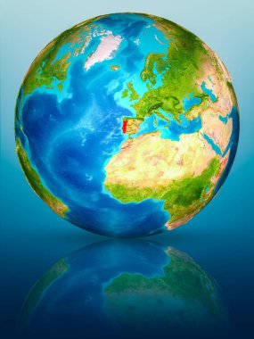 Portekiz Dünya yansıtıcı yüzeyi üzerinde