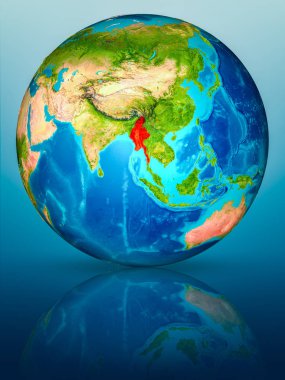 Myanmar yansıtıcı yüzeyi yeryüzünde