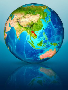Yansıtıcı yüzeyi yeryüzünde Laos