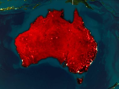 Avustralya Haritası geceleri