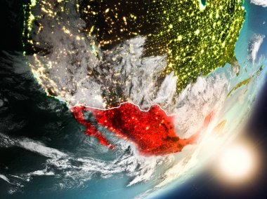 Uzaydan Meksika yükselen güneş