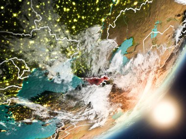 Uzaydan Georgia yükselen güneş