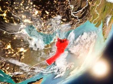 Uzaydan Umman yükselen güneş