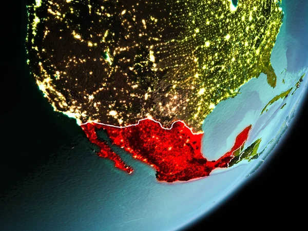 Vue en orbite du Mexique — Photo