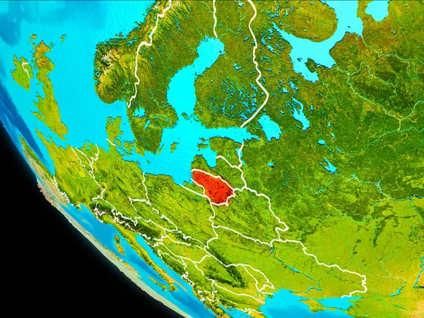 Litouwen op de aarde vanuit de ruimte — Stockfoto