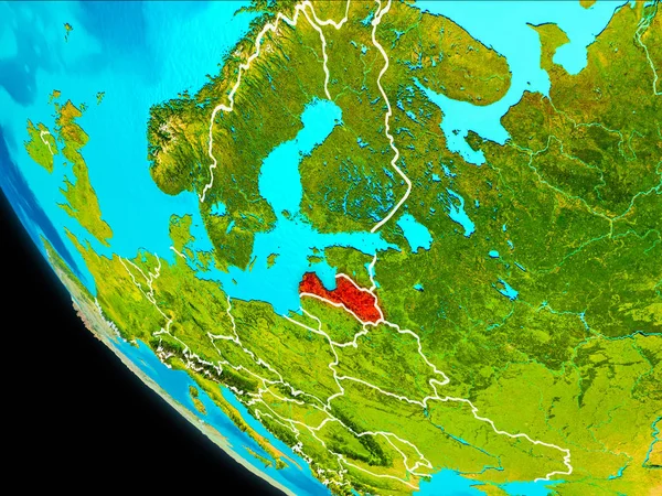 Letónia na Terra a partir do espaço — Fotografia de Stock
