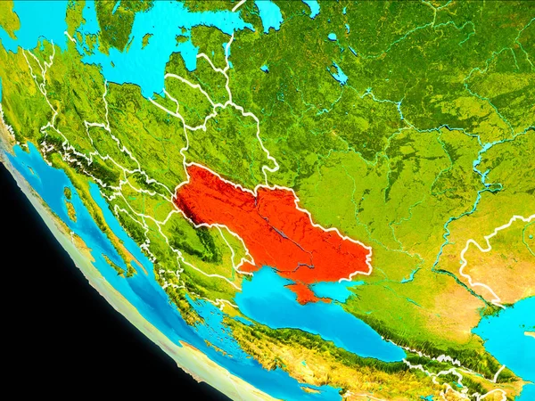 Украина на Земле из космоса — стоковое фото