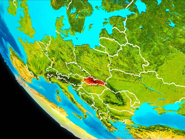 Slowakije op de aarde vanuit de ruimte — Stockfoto
