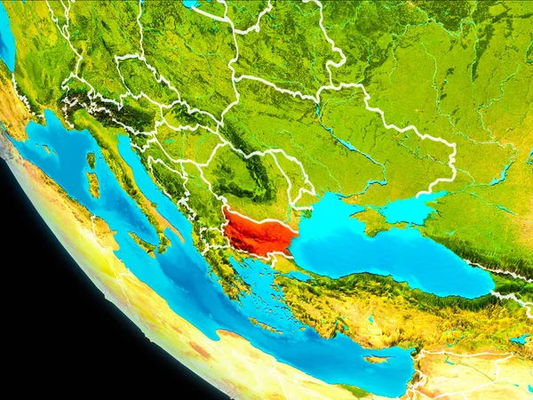Bulgaria sulla Terra dallo spazio — Foto Stock
