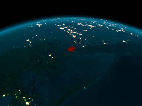 Вид на орбиту Джибути ночью — стоковое фото