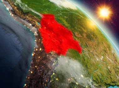 Yörüngeden gündoğumu Bolivya'da