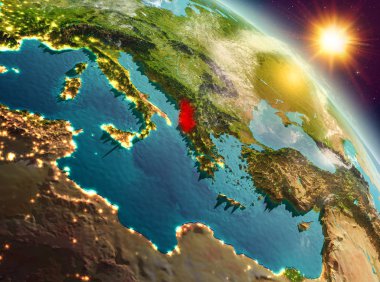 Sunrise yörüngeden Arnavutluk