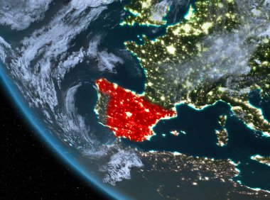 İspanya Dünya üzerindeki gece görünümü