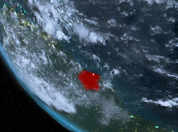 Surinam yeryüzünde gece görünümü