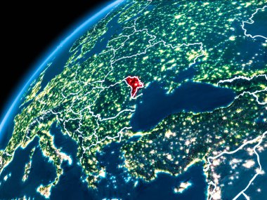 Moldova Haritası geceleri