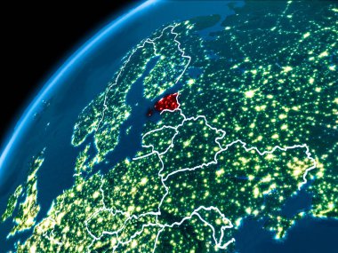 Estonya Haritası geceleri