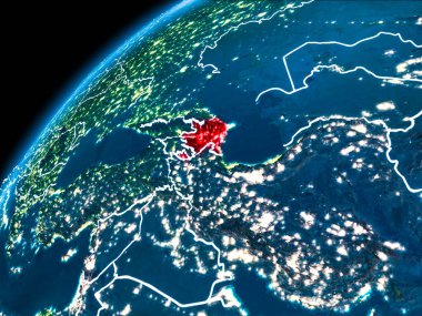Azerbaycan Haritası geceleri