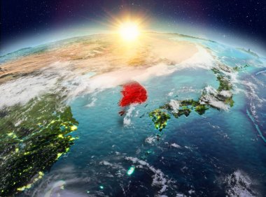 Güney Kore Sunrise uzaydan