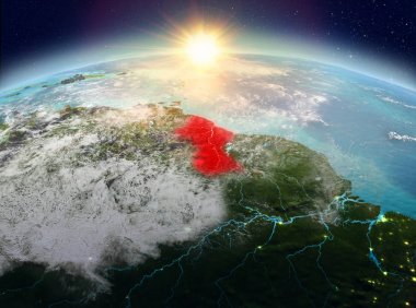 Sunrise uzaydan Guyana