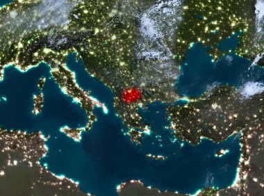 Makedonya'nın gece görünümü