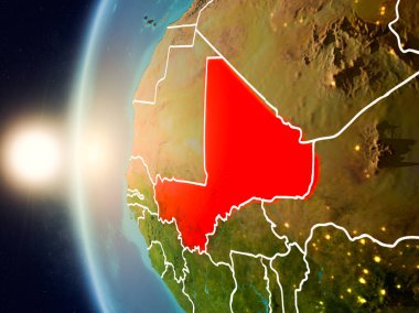 Günbatımı Mali uzaydan yukarıda