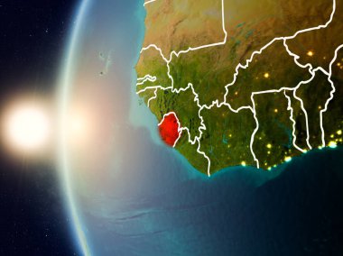 Sierra Leone uzaydan yukarıda günbatımı