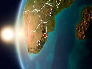 Svaziland uzaydan yukarıda günbatımı