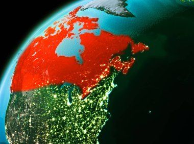 Kanada akşam uzaydan